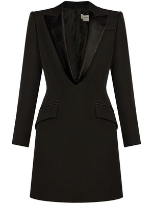 ALEXANDER MCQUEEN Peak Lapel Mini Wool Dress