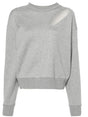 ALEXANDER MCQUEEN Crew Neck Grey Cotton Sweater for Women - FW24