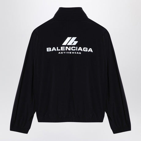 BALENCIAGA アクティブウェア ブラック ストレッチ ナイロン ウインドブレーカー ジャケット