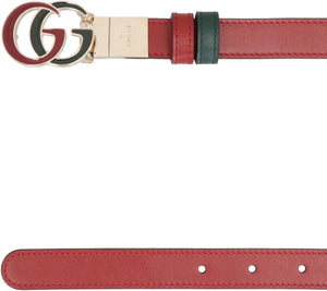 GUCCI Reversible Leather Belt with Mini Buckle