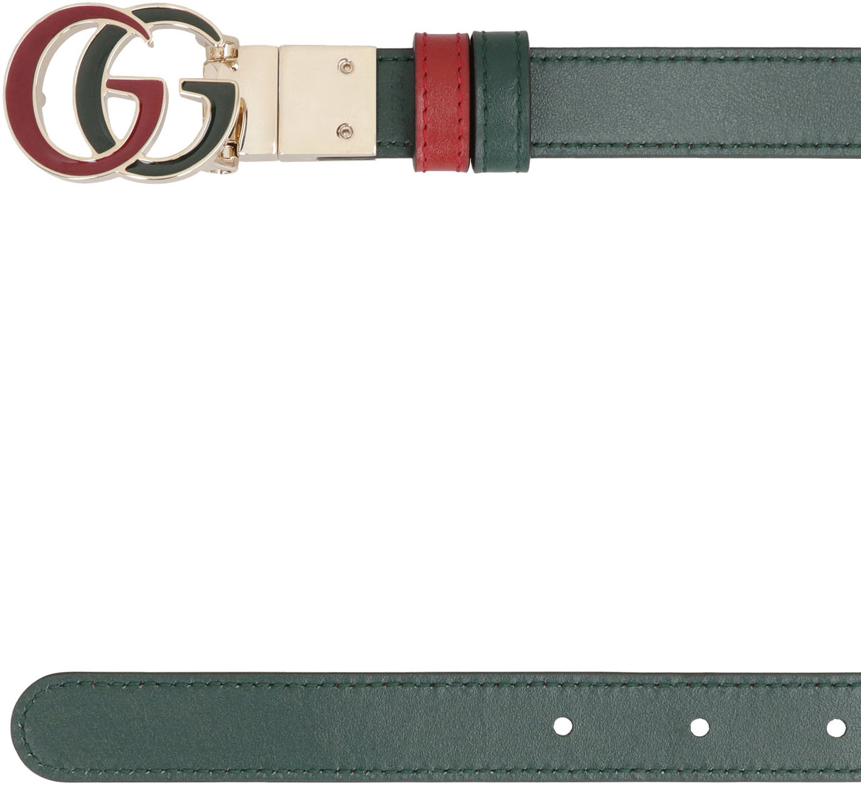 GUCCI Reversible Leather Belt with Mini Buckle