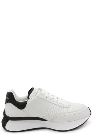 ALEXANDER MCQUEEN FW24 Sprint Runner Men's Sneakers - White Black Silver