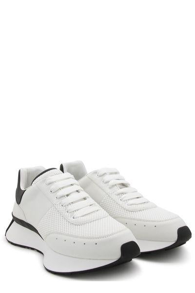 ALEXANDER MCQUEEN FW24 Sprint Runner Men's Sneakers - White Black Silver