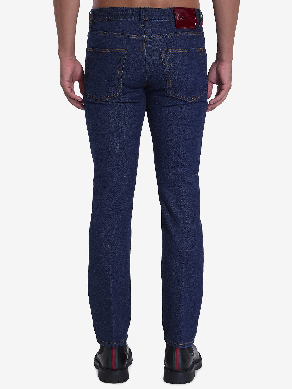 GUCCI Straight-Leg Jeans with Web Detailing