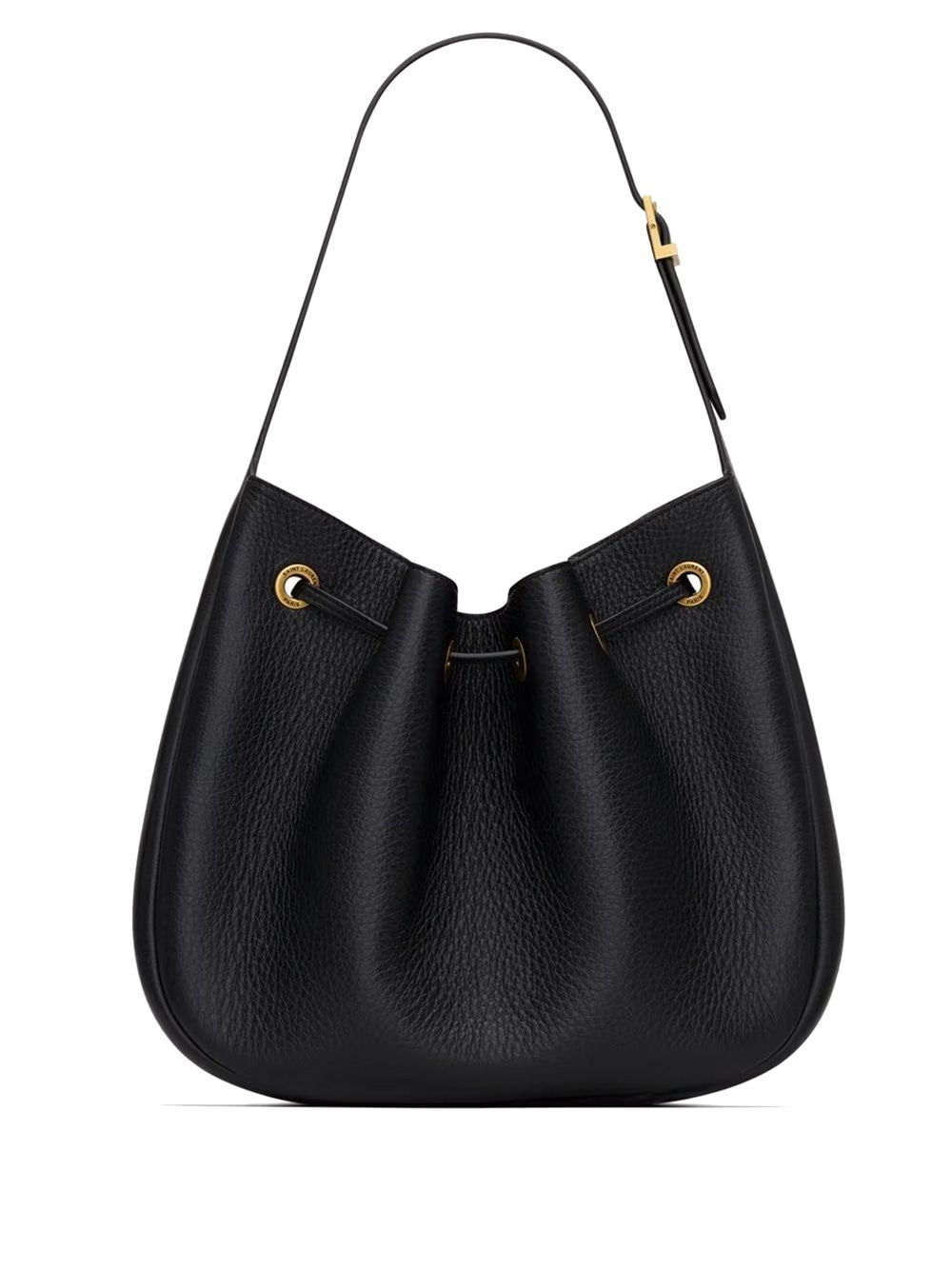 SAINT LAURENT Mini Grained Leather Hobo Handbag