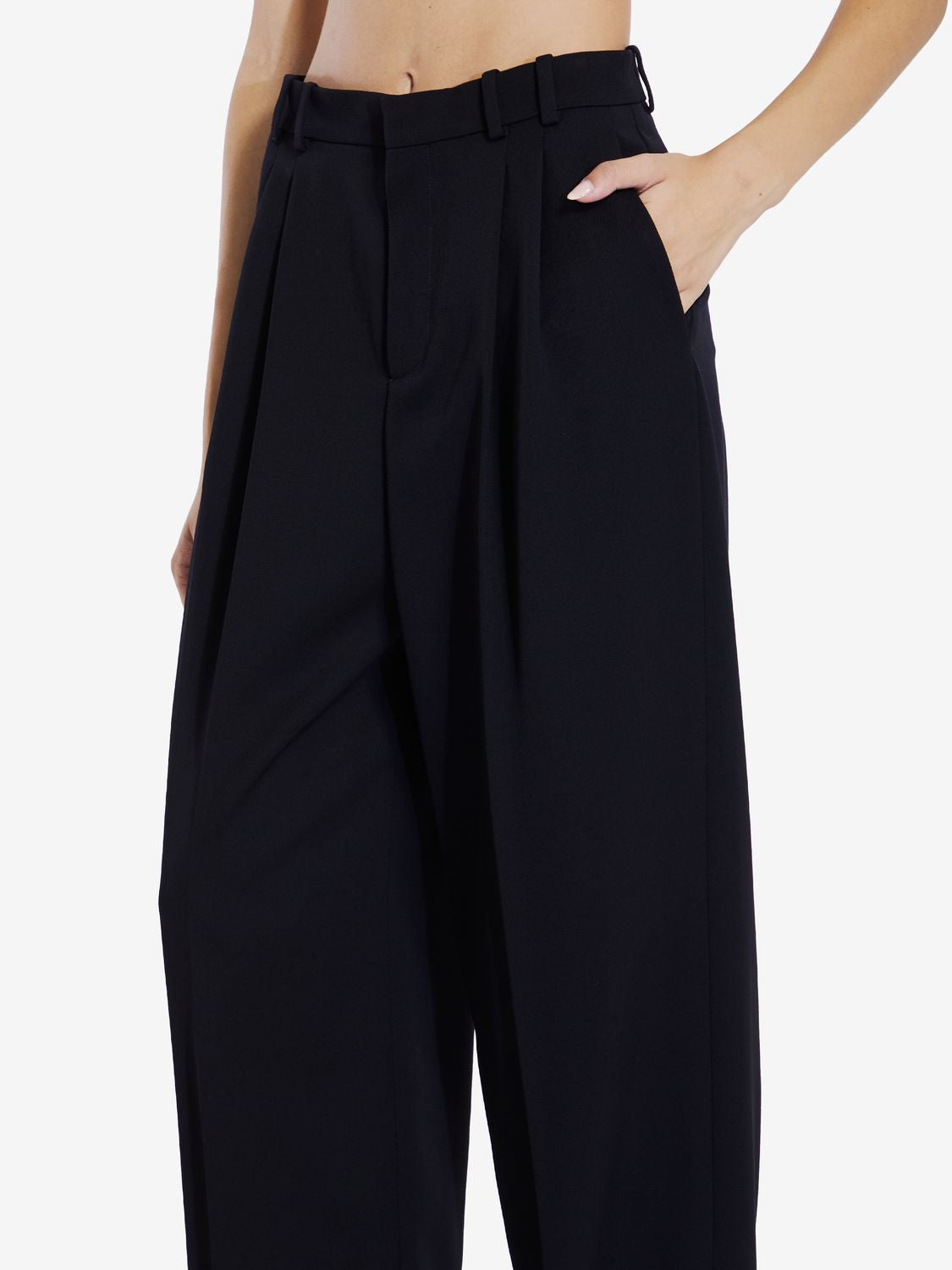 SAINT LAURENT High-Waisted Wide-Leg Trousers