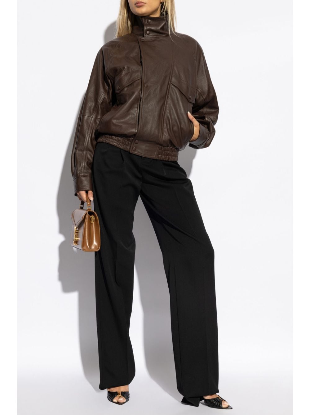 SAINT LAURENT Wide-Leg High-Waisted Trousers