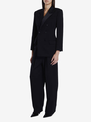 SAINT LAURENT Double-Breasted Tuxedo Jacket - Women's - Tight Fit