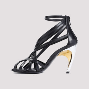 ALEXANDER MCQUEEN Strappy Armadillo Sandals with 10cm Heel