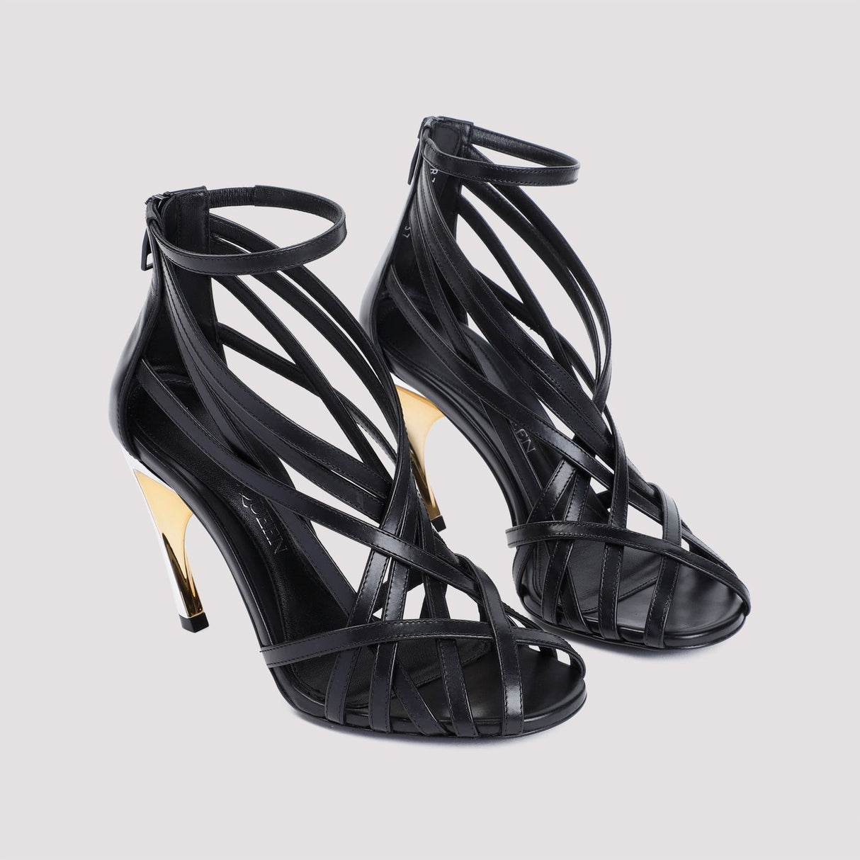 ALEXANDER MCQUEEN Strappy Armadillo Sandals with 10cm Heel