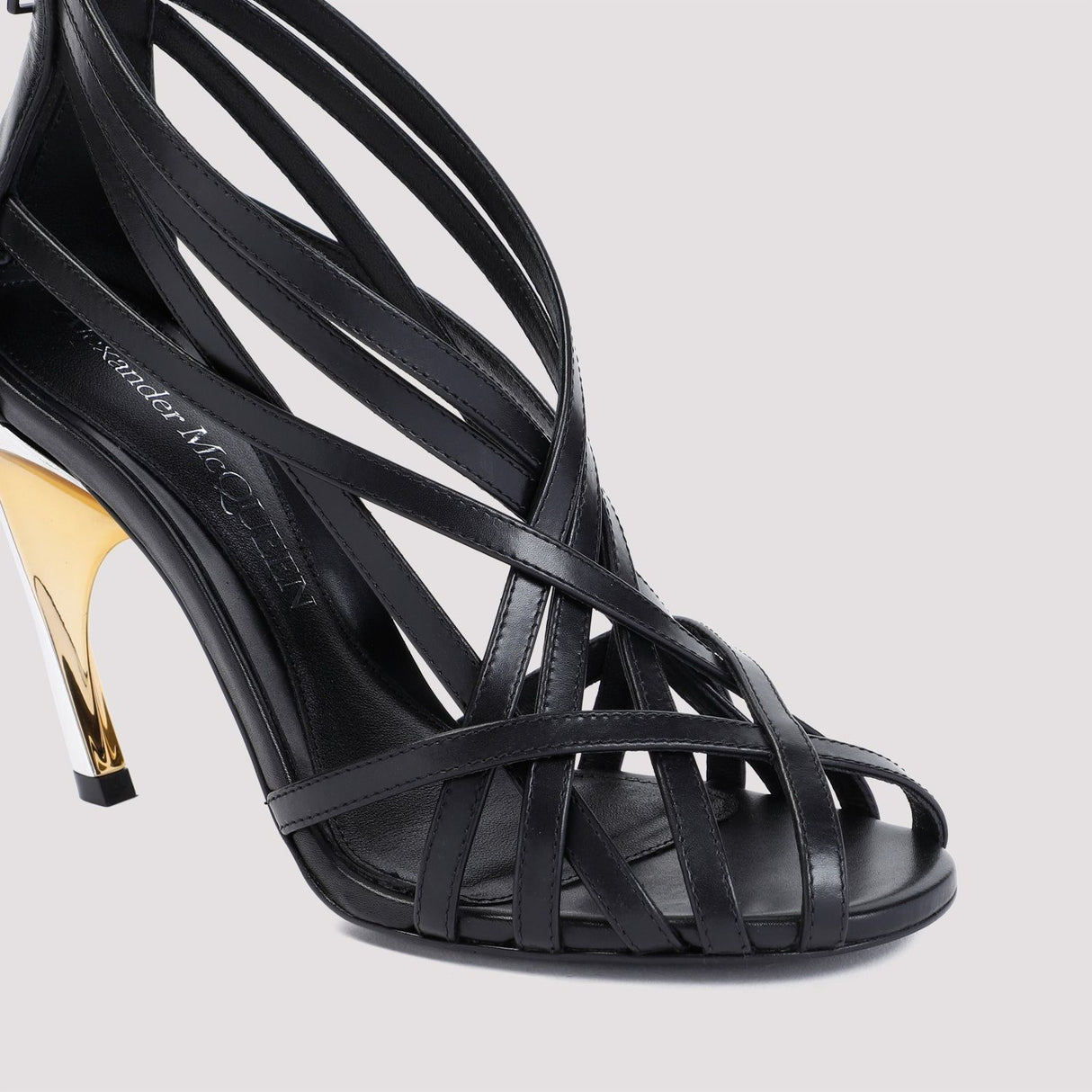 ALEXANDER MCQUEEN Strappy Armadillo Sandals with 10cm Heel