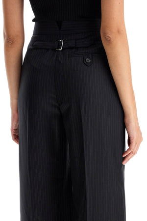 ALEXANDER MCQUEEN Elegant Wide-Leg Pinstripe Trousers