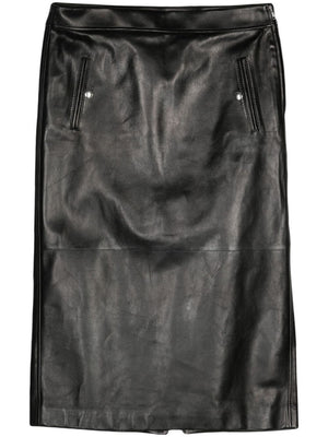 ALEXANDER MCQUEEN Low Waist Leather Mini Skirt