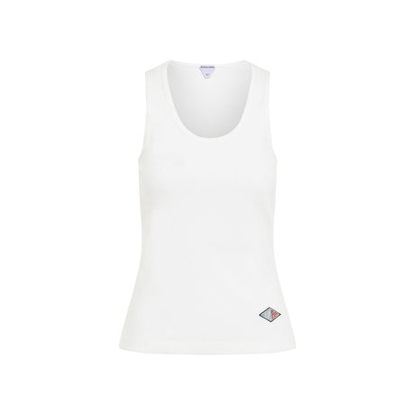 BOTTEGA VENETA Women's Cotton Tank Top with Logo Patch