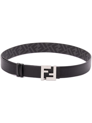 FENDI Reversible Leather and Canvas Belt