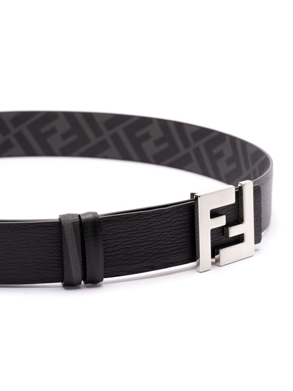 FENDI Reversible Leather and Canvas Belt