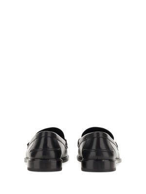 FENDI Men's Leather Moccasins: FF Squared Design