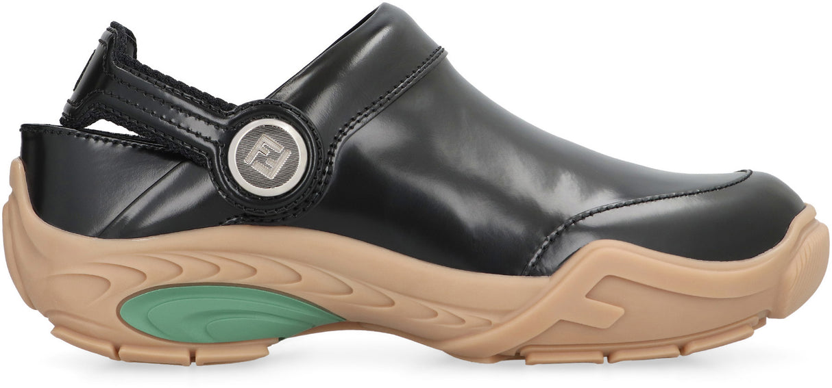 FENDI Premium Leather Clogs for Men - SS24 Collection