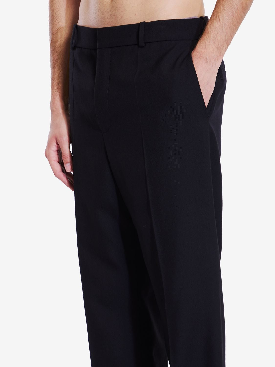 SAINT LAURENT High-Rise Straight-Leg Trousers for Men