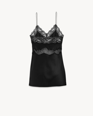 SAINT LAURENT Elegant Black Lingerie Style Top