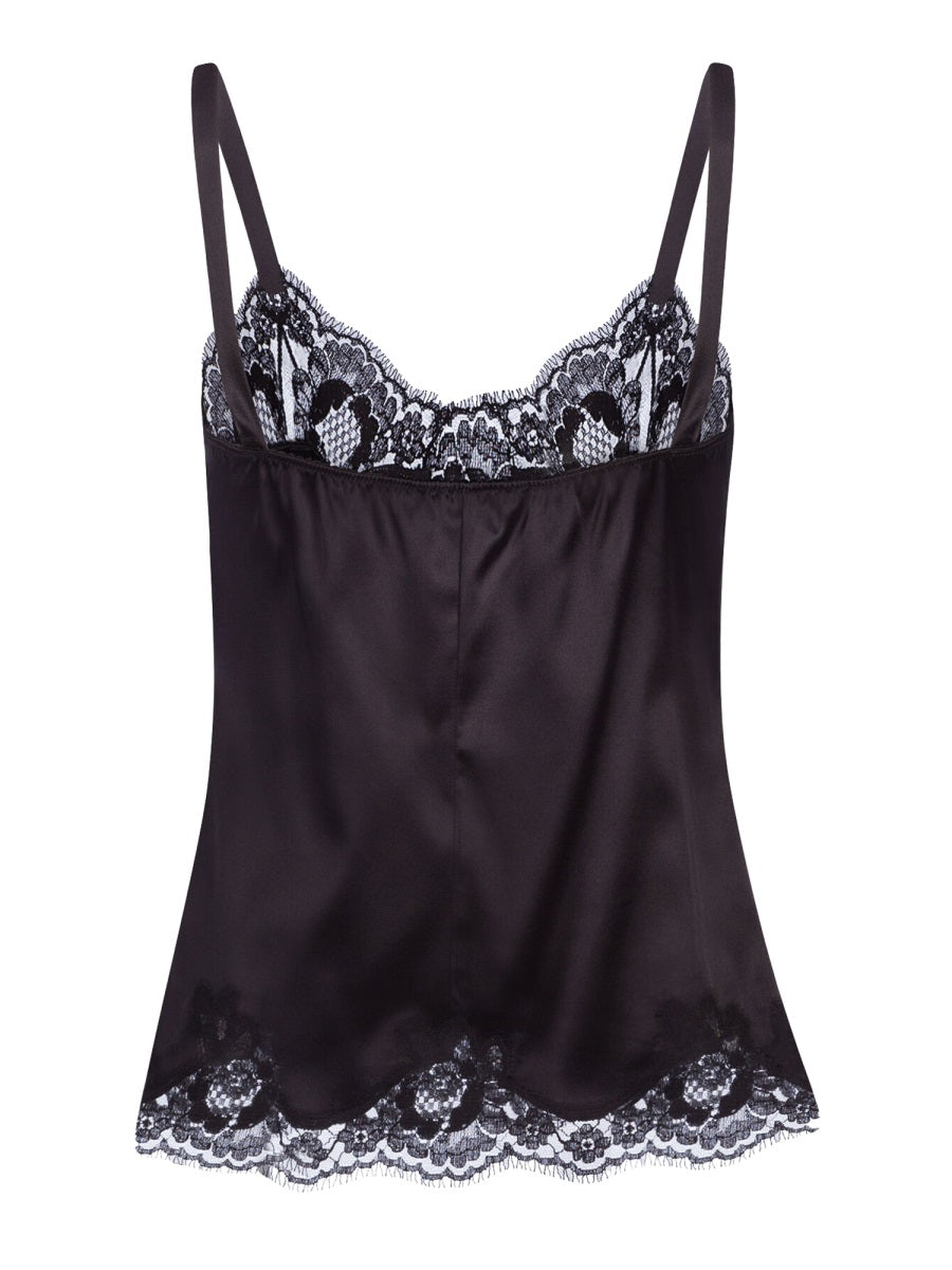 DOLCE & GABBANA Satin Lingerie Top with Sweetheart Neckline