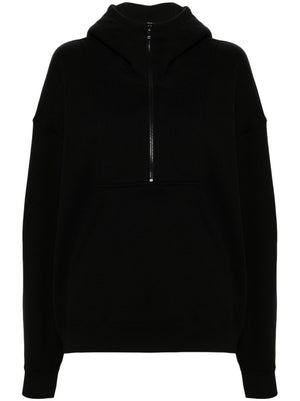 SAINT LAURENT Half-Zip Hoodie with Classic Embroidered Logo