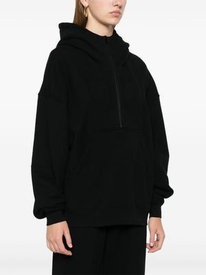 SAINT LAURENT Half-Zip Hoodie with Classic Embroidered Logo