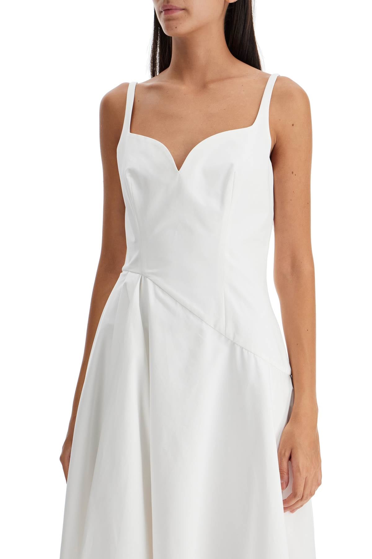 ALEXANDER MCQUEEN Sweetheart Midi Dress with Asymmetrical Hem