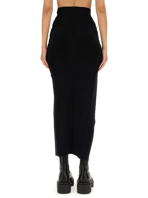 RICK OWENS Asymmetrical Mini Skirt with Elastic Waistband