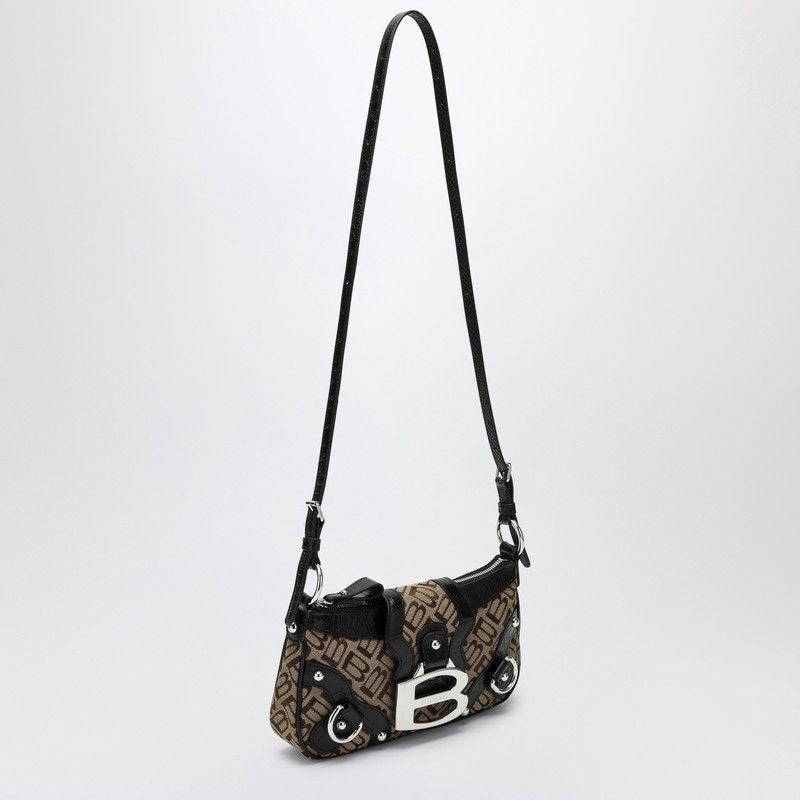 BALENCIAGA Mini Shoulder Handbag with Crocodile and Python Detailing