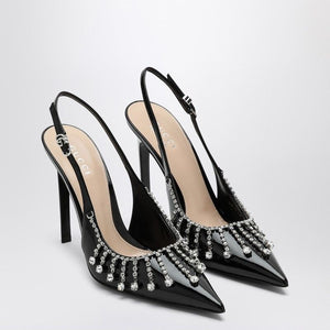 GUCCI Elegant Patent Leather Pump with Crystal Chain