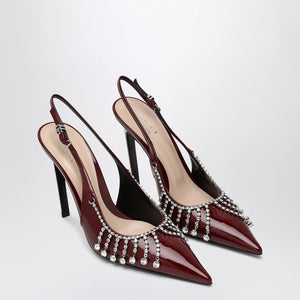 GUCCI Elegant Patent Leather Pump with Crystal Chain