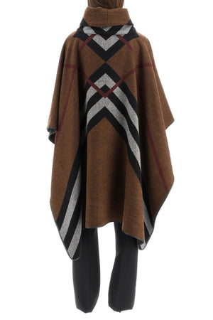 BURBERRY Chevron Check Poncho - One Size Fits All