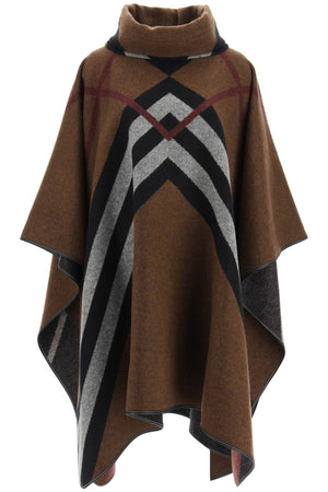 BURBERRY Chevron Check Poncho - One Size Fits All