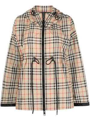 BURBERRY Checkered Design Drawstring Jacket for Women