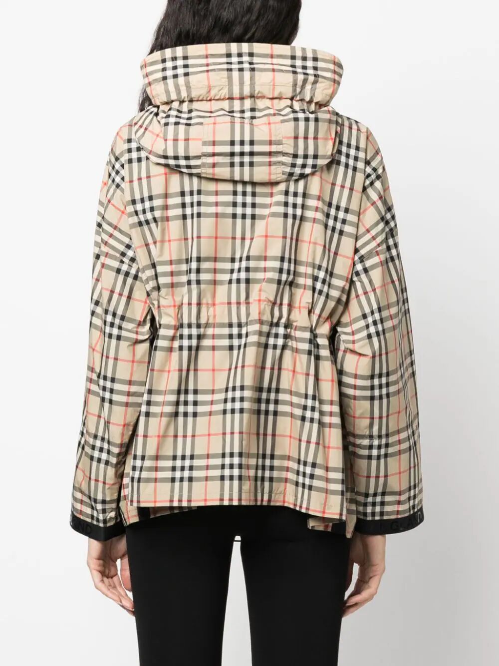 BURBERRY Checkered Design Drawstring Jacket for Women