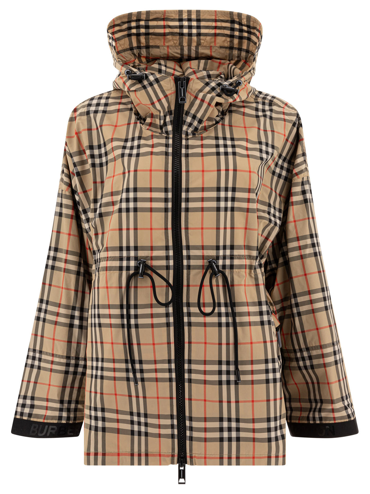 BURBERRY Checkered Design Drawstring Jacket for Women