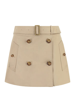 BURBERRY Coordinated Waist Belt Cotton Mini-Skirt for Women in Beige - Fall/Winter 2023