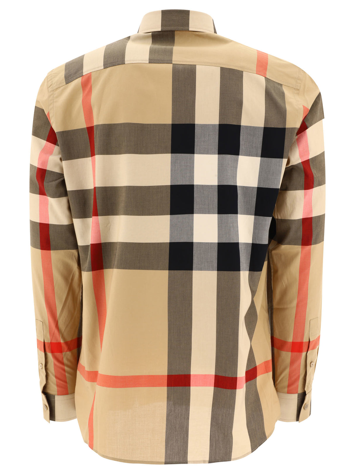 BURBERRY Oversized Long Sleeve Check Motif Shirt - Size L