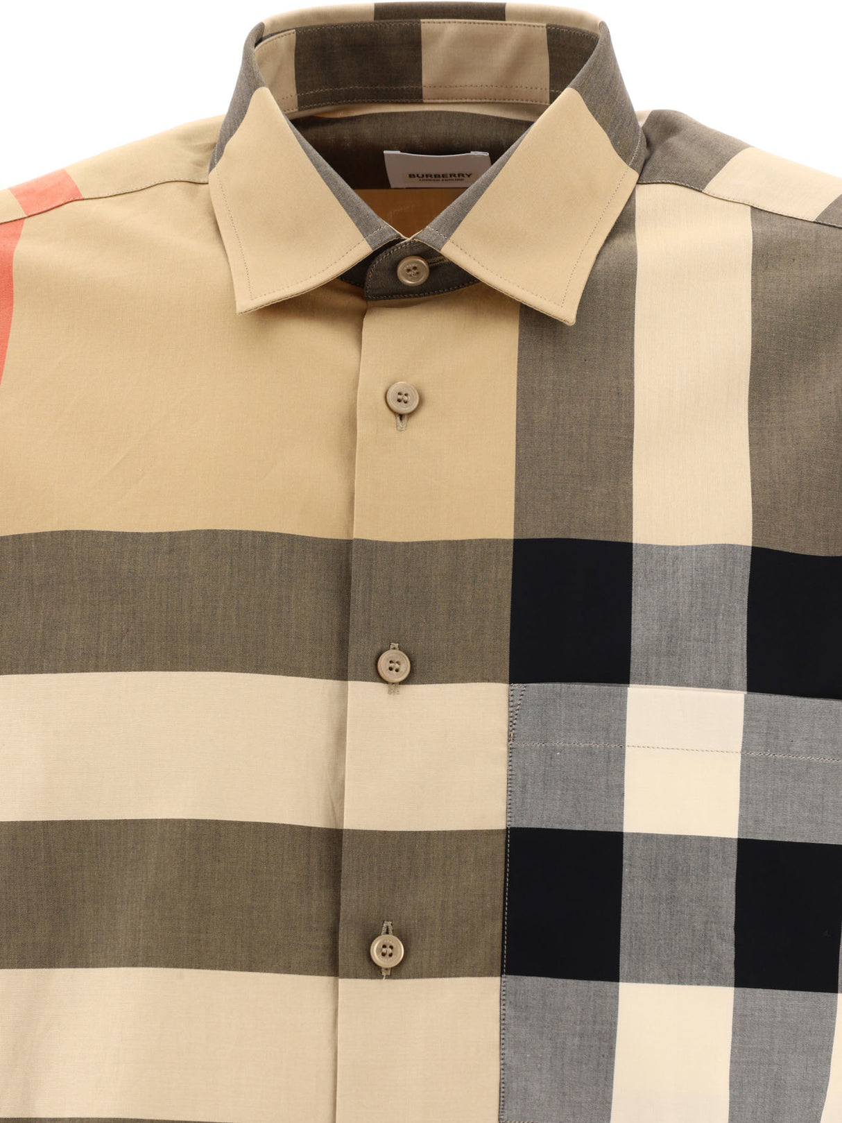 BURBERRY Oversized Long Sleeve Check Motif Shirt - Size L