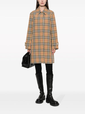 BURBERRY Plaid Check Motif Mini Raincoat for Women