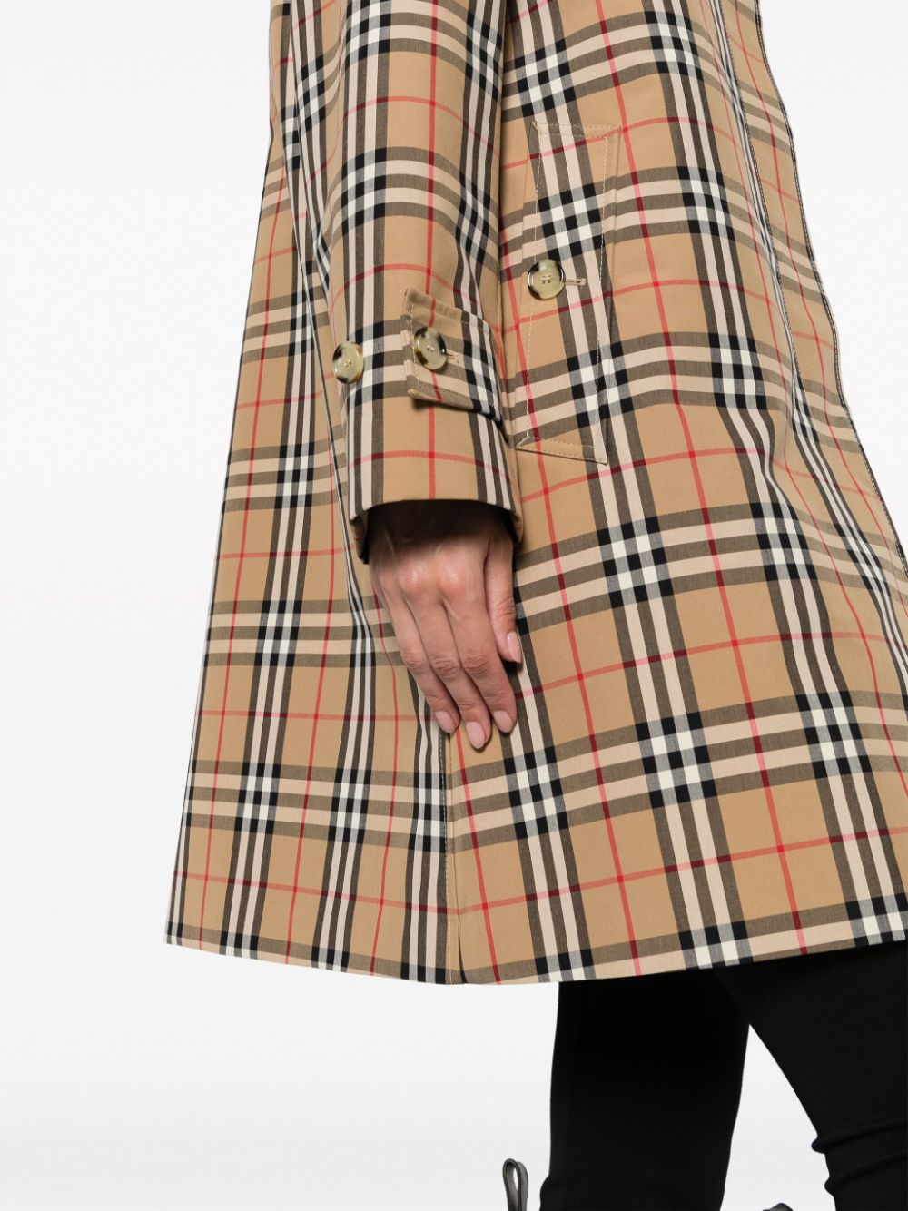 BURBERRY Plaid Check Motif Mini Raincoat for Women