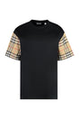 BURBERRY Chic T-Shirt with Check Pattern Sleeves