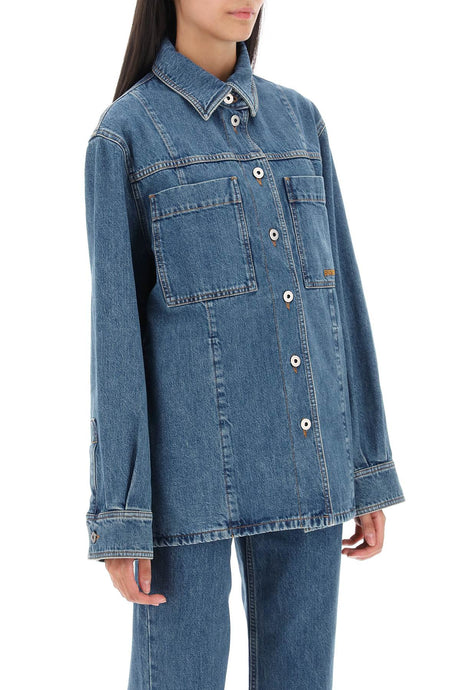 BURBERRY Oversized Denim Overshirt - Size S