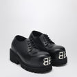 BALENCIAGA Men's Oversized Toe Derby Dress Shoes with Metal Logo