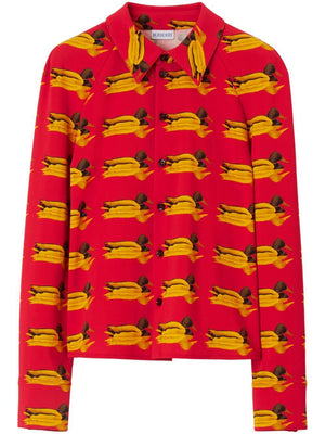 BURBERRY Button-Down Shirt with Playful Duck Print - Women's