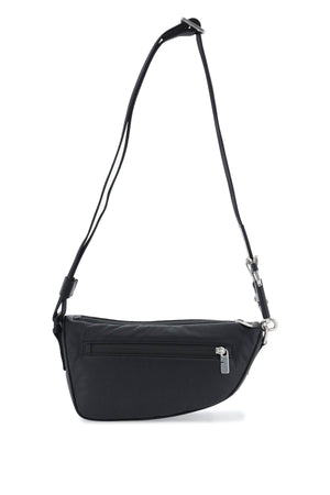 BURBERRY Asymmetric Mini Black Leather Crossbody Handbag