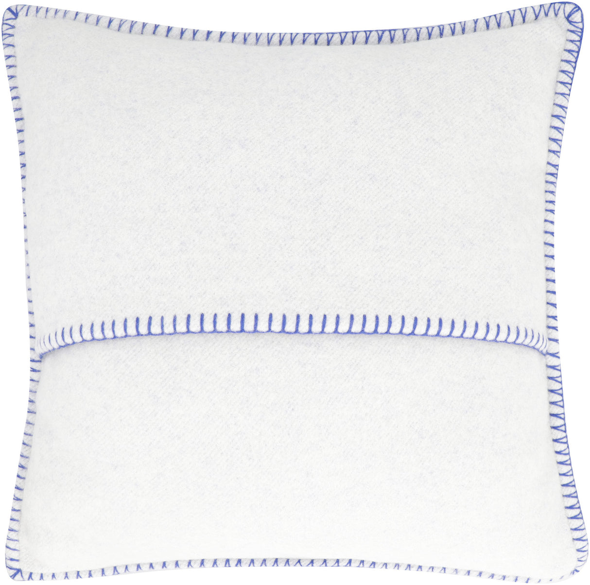 BURBERRY Blue Wool Cushion with Visible Stitching and 100% Polyester Padding - FW23