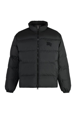 BURBERRY Reversible Down Jacket with Check Motif and Adjustable Hem