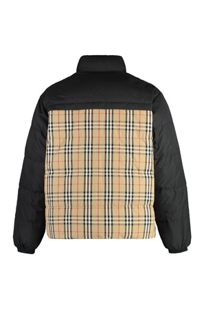 BURBERRY Reversible Down Jacket with Check Motif and Adjustable Hem